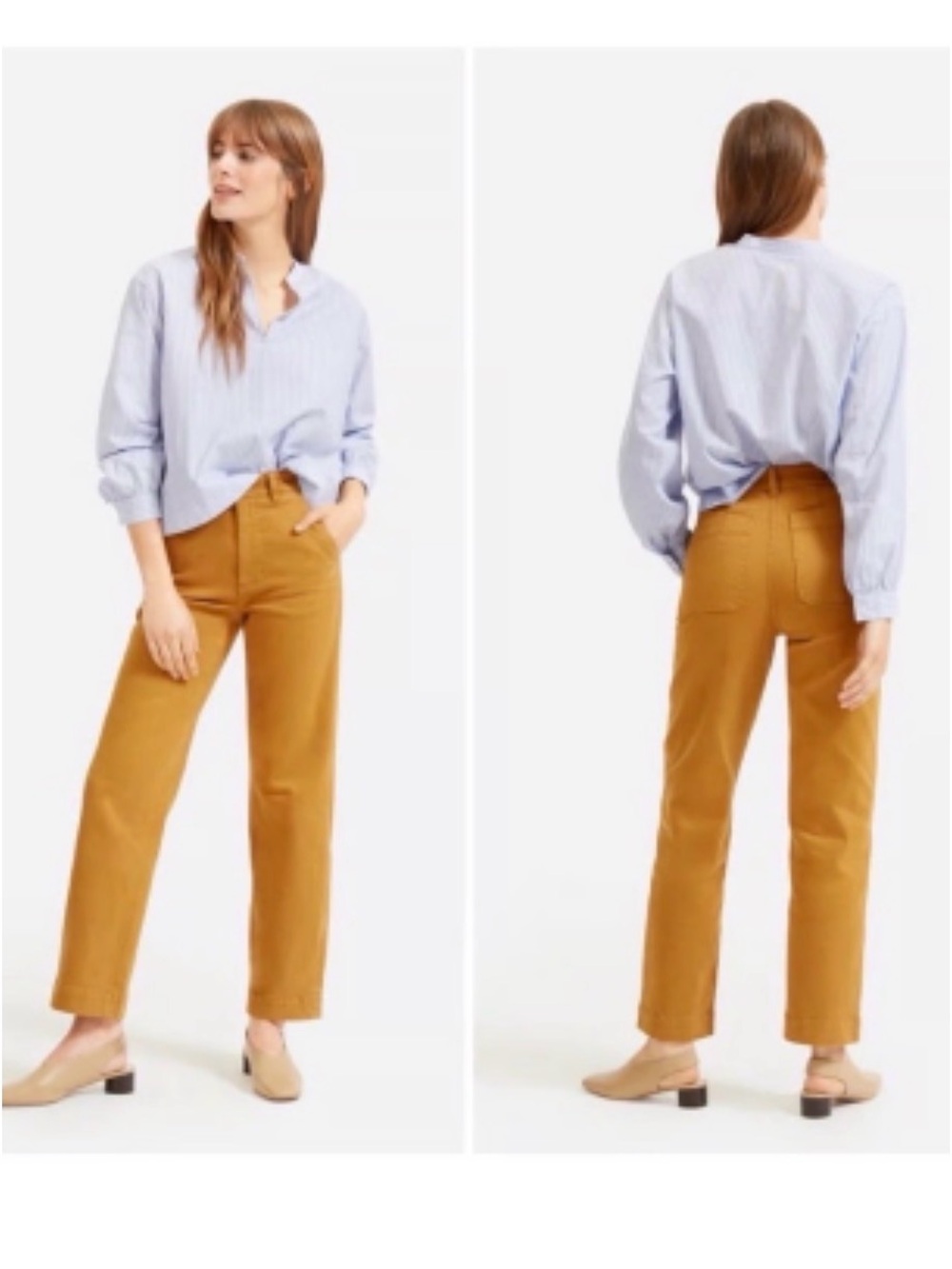 Everlane Straight-Leg Jeans in Mustard Brown